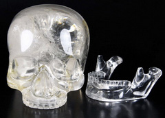 Lifesized 8.2" Quartz Rock Crystal Carved Mitchell-Hedges Crystal Skull Replica, Skull of Doom