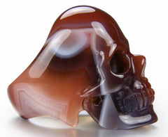 May 17, 2015 ACSAD (A Crystal Skull a Day) - Skullis Signature Crystal Skull Ring - Solid Fine Gemstone Mozambique Agate Carved Crystal Skull Ring #001