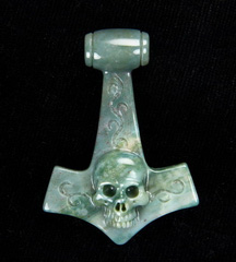 Green Aventurine Carved Crystal Skull Pendant