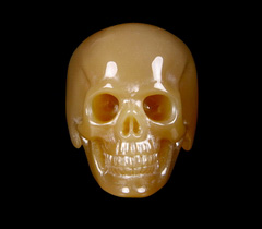 Size 12 Agate Carved Crystal Skull Ring