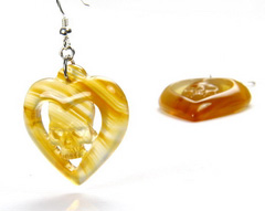 Agate & 925 Sterling Silver Carved Crystal Skull Earrings with 925 Sterling Silver