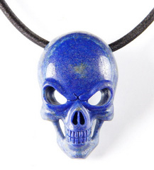 Gemstone 2.0" Lapis Lazuli Carved Crystal Skull Pendant