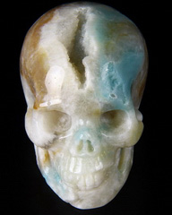2.0" Chinese Amazonite Carved Crystal Skull, Realistic