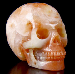 2.0" Agate Carved Crystal Skull, Realistic