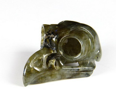 1.6" Labradorite Carved Crystal Owl Skull 