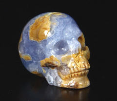 Gemstone 1.3" Argentina Blue Stone Carved Crystal Skull, Realistic
