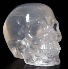 Gemstone 2.3" Milky Quartz Carved Crystal Skull, Super Realistic