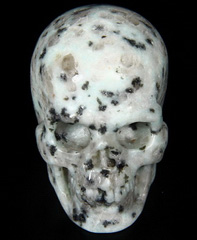 2.4" Lotus Jasper, Kiwi Jasper Carved Crystal Skull, Realistic