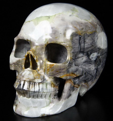 HUGE 4.9" Picasso Jasper Carved Crystal Skull, Realistic