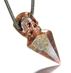 Gemstone 2.0" Sapphire Carved Crystal Skull Pendant