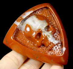 Red Jasper Carved Crystal Skull Buckle