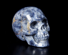 Gemstone 1.0" Sapphire Carved Crystal Skull, Realistic