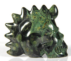 2.7" Kambaba Jasper Carved Crystal Punk Skull