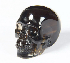 1.5" Smokey/Smoky Quartz Rock Crystal Carved Crystal Skull, Realistic