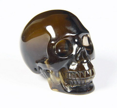 1.4" Smokey/Smoky Quartz Rock Crystal Carved Crystal Skull, Realistic