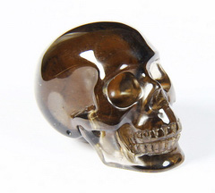 1.4" Smokey/Smoky Quartz Rock Crystal Carved Crystal Skull, Realistic