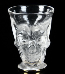 3.9" Quartz Rock Crystal Carved Crystal Skull Cup, Crystal Healing