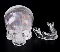 6.3" Quartz Rock Crystal Carved Mitchell-Hedges Crystal Skull Replica, Skull of Doom