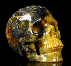 Gemstone Huge 5.2" New Pietersite Carved Crystal Skull, Realistic