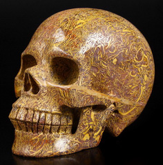 Huge 5.4" Elephant Skin Jasper aka Miriam Stone, Calligraphy Stone, Cobra Jasper Carved Crystal Skull, Realistic