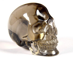 Nice 1.5" Smokey/Smoky Quartz Rock Crystal Carved Crystal Skull, Realistic