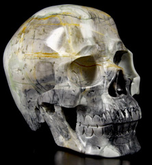 Huge 5.2" Picasso Jasper Carved Crystal Skull, Super Realistic