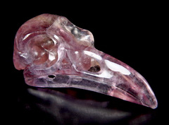 Fluorite Carved Crystal Raven Skull Pendant