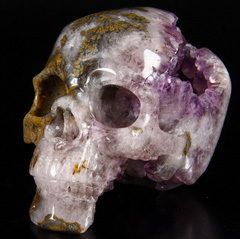 Huge 5.3" Empire Red Agate AMETHYST GEODE Carved Crystal Skull, Realistic