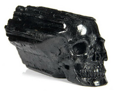 Amazing Huge 5.0" Tourmaline Quartz Carved Crystal Skull