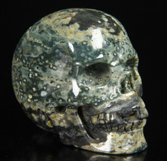 2.8" Ocean Jasper Carved Crystal Skull, Realistic
