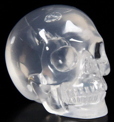 Gemstone 1.3" Milky Quartz Carved Crystal Skull, Realistic