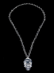 Gemstone Milky Quartz Carved Crystal Skull Pendant with 31