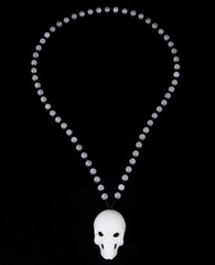 White Jade Carved Crystal Skull Pendant with 29.3