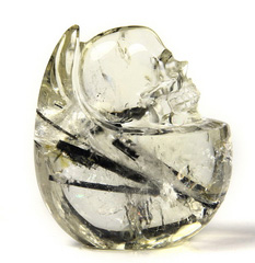 Gemstone 2.6" Tourmaline Quartz Carved Crystal Skull Sculpture