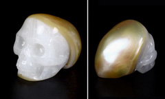 0.7" Pearl Carved Crystal Skull