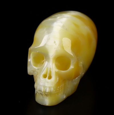 Gemstone 0.9" Cat's Eye Opal Carved Elongated Crystal Skull