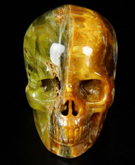 Gemstone 1.9" Cat's Eye Opal Carved Crystal Skull,Super Realistic