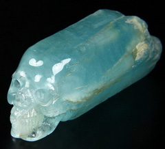 Gemstone 2.2" Aquamarine Carved Crystal Skull