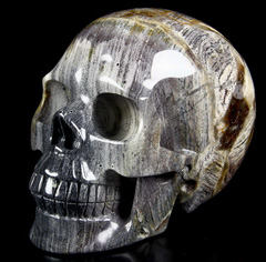 Huge 5.1" Unkown Stone Carved Crystal Skull, Realistic