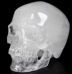 Huge 5.2" Angolan Quartz Rock Crystal Carved Crystal Skull,Super Realistic