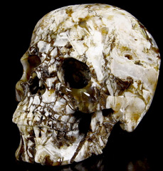 Lifesized 6.6" Tree Leaves Agate Carved Crystal Skull,Super Realistic