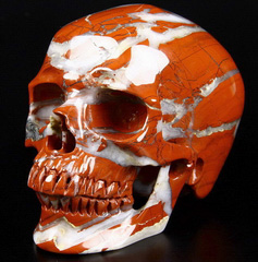 Nice Huge 5.0" Red Jasper Carved Crystal Skull,Super Realistic