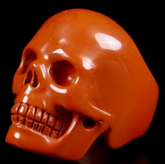 US SIZE #8 Red Jasper Carved Crystal Skull Ring, Crystal Healing