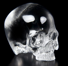 Clear 2.2" Quartz Rock Crystal Carved Crystal Skull With Detachable Jaw, Super Realistic, Healing