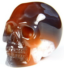 Fine Gemstone 1.2" Mozambique Agate Carved Crystal Skull, Realistic #4807623
