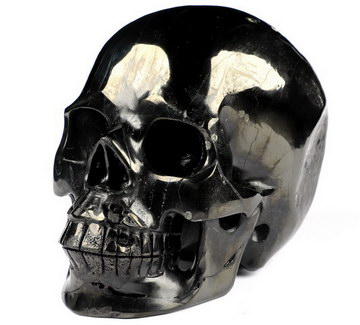 Huge 4.3" Jet Carved Crystal Skull, Realistic