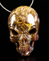 Gemstone Pietersite Carved Crystal Skull Pendant