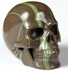 2.5" Ribbon Jasper, Banded Jasper Carved Crystal Skull, Realistic
