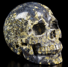 Huge 5.0" Blue Ocean Agate Carved Crystal Skull, Realistic