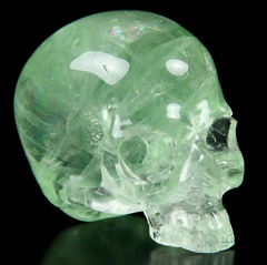 Nice Gemstone 2.7" Fluorite Carved Crystal Skull without Jaw